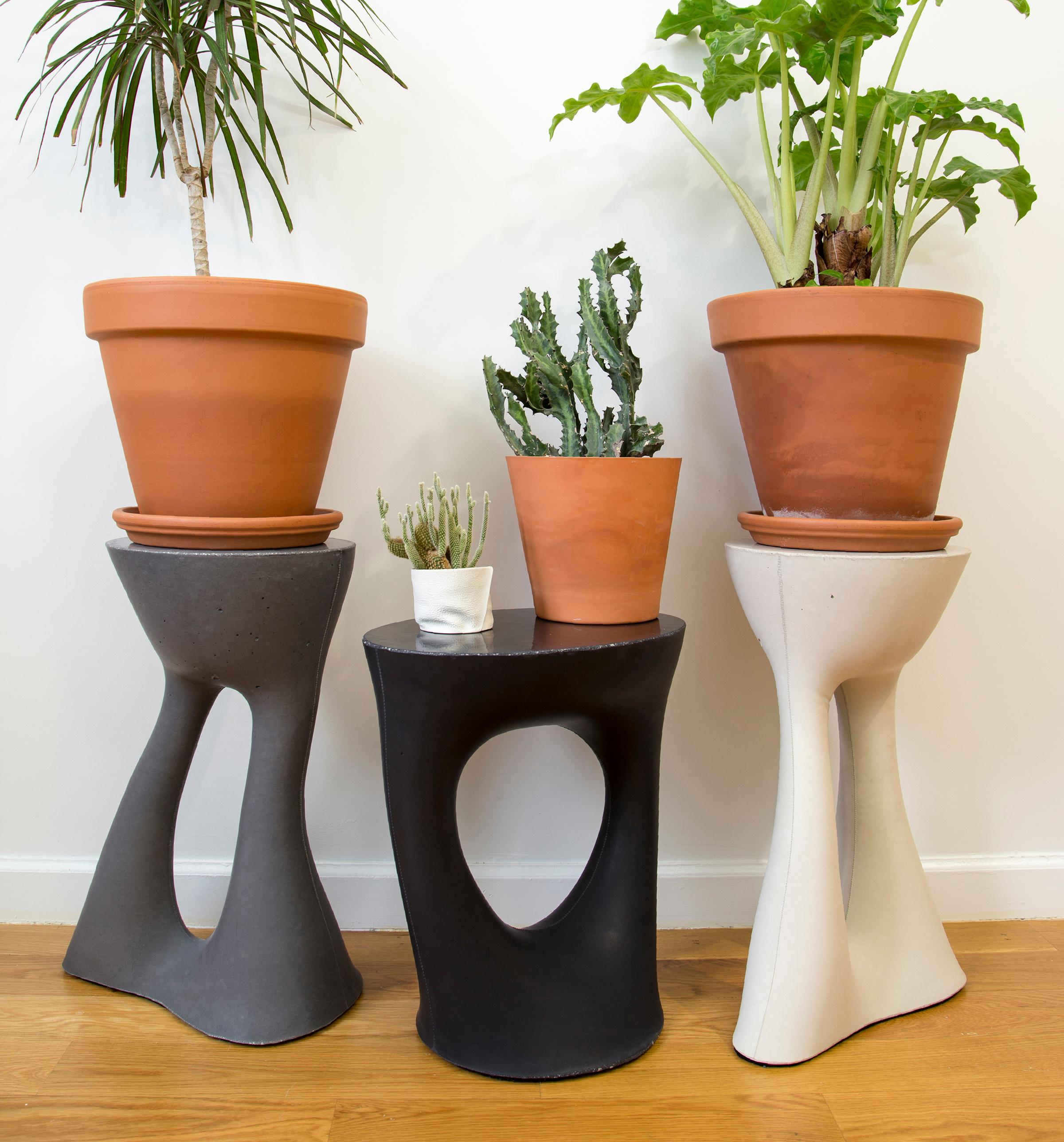 Black Kreten Side Table from Souda, Tall, Made to Order In New Condition For Sale In Brooklyn, NY