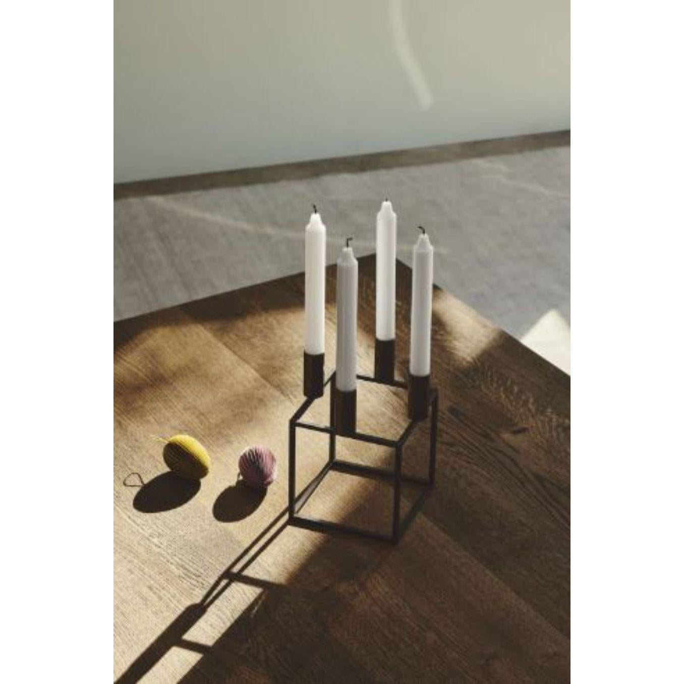 Danish Black Kubus 4 Candle Holder by Lassen For Sale