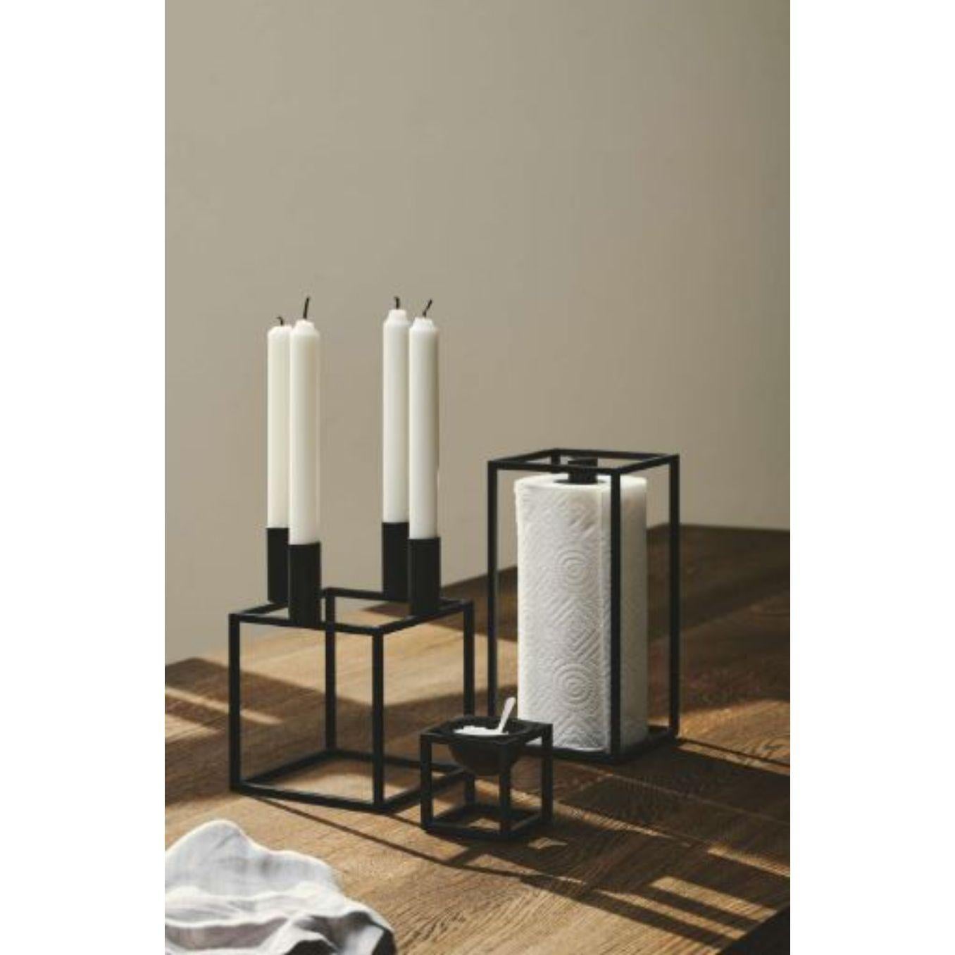 Contemporary Black Kubus 4 Candle Holder by Lassen For Sale