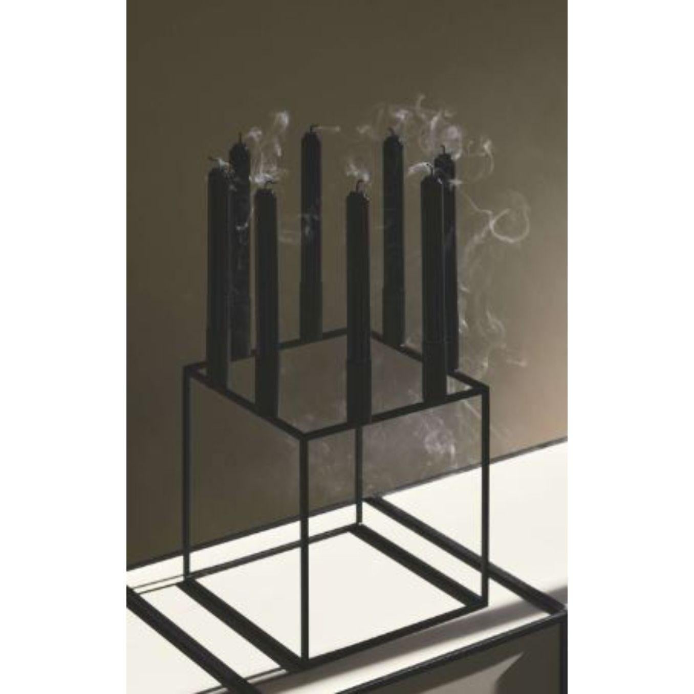 Danish Black Kubus 8 Candle Holder by Lassen For Sale