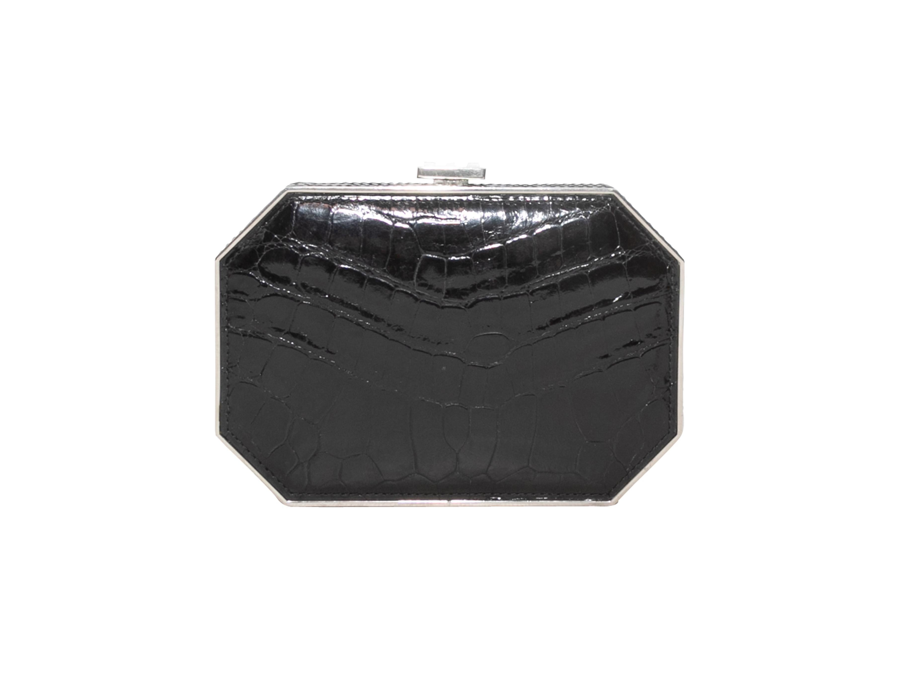 Black Kwanpen Crocodile Frame Clutch In Good Condition In New York, NY