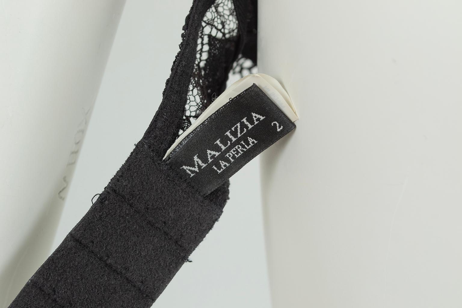 Schwarz La Perla Malizia Spitze Push-up-BH String Tanga Panty Set - 34 C / Sm, 2005 im Angebot 6