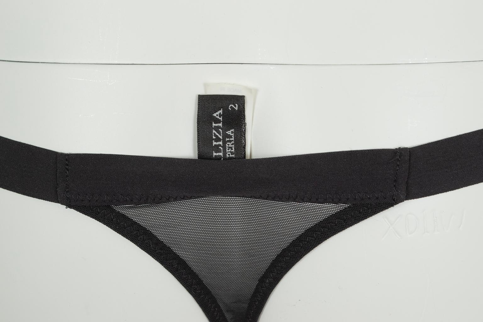 Schwarz La Perla Malizia Spitze Push-up-BH String Tanga Panty Set - 34 C / Sm, 2005 im Angebot 8