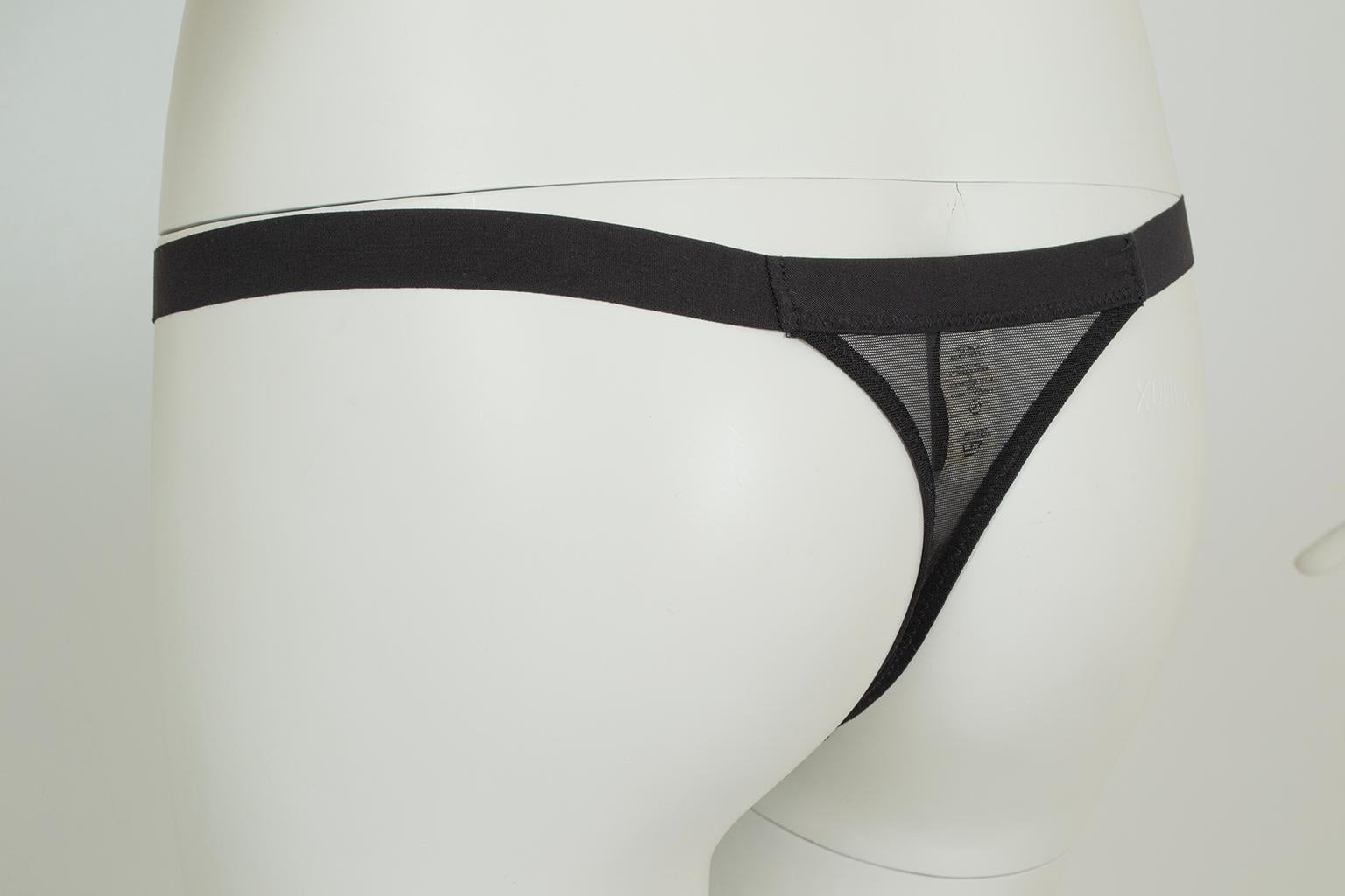 Schwarz La Perla Malizia Spitze Push-up-BH String Tanga Panty Set - 34 C / Sm, 2005 im Angebot 5