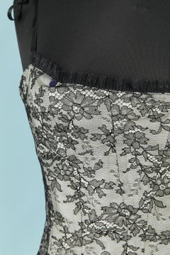 Bustier di pizzo nero su base bianca LOLITA LEMPICKA