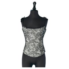 Bustier di pizzo nero su base bianca LOLITA LEMPICKA Bustier di pizzo nero su base bianca LOLITA LEMPICKA
