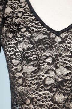 Abito in pizzo nero e crêpe chiffon D&G by DOLCE & GABBANA