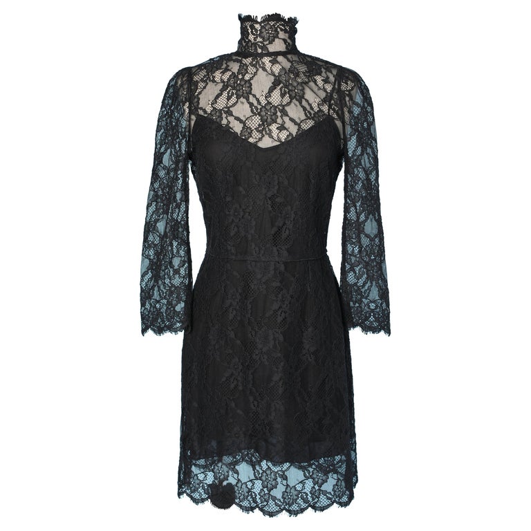 Black lace dress with black lining Dolce and Gabbana at 1stDibs