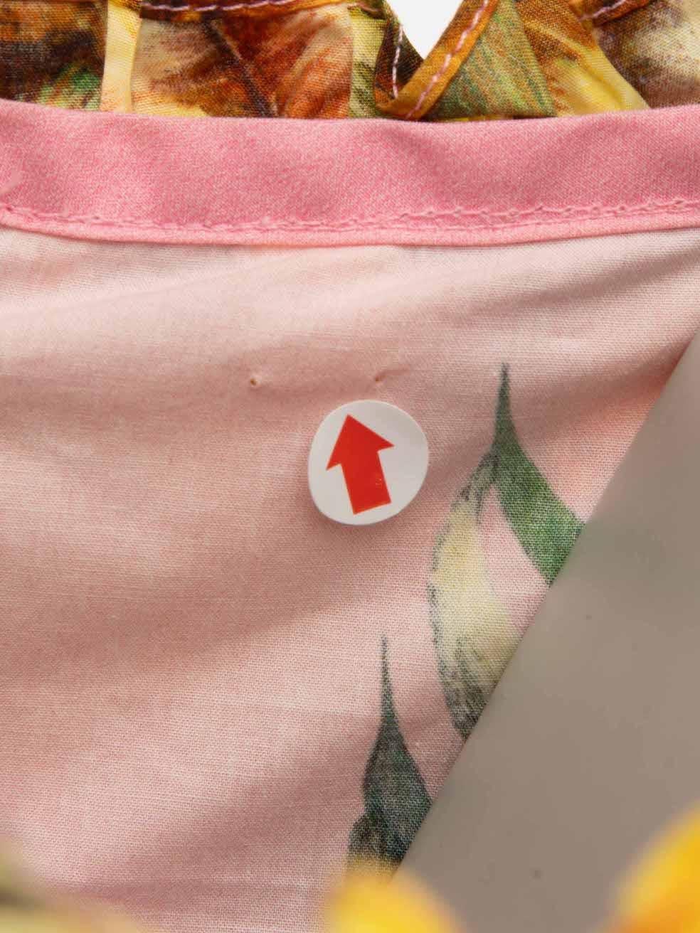 Women's Pink Pineapple Print Off the Shoulder Mini Dress Size XXS For Sale