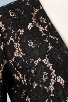 Black lace jacket  edge to edge with silk lining Lanvin par Alber Elbaz