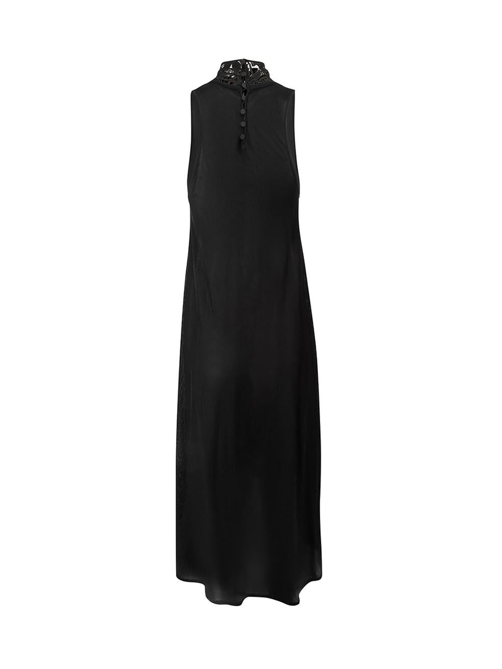 Alexander McQueen Black Lace Panel Sleeveless Maxi Dress Size M In New Condition In London, GB