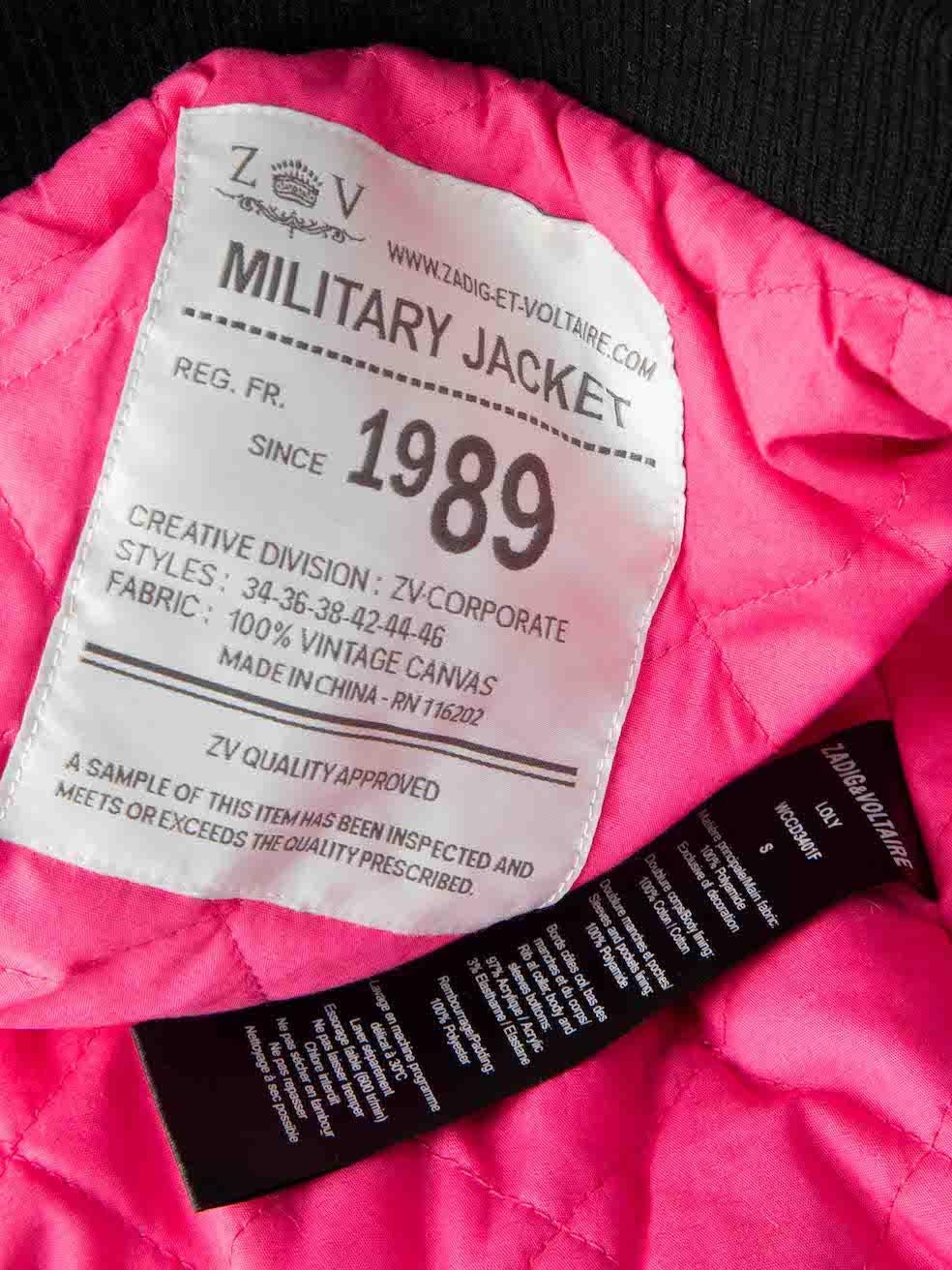 Women's Burgundy Cropped Military Bomber Jacket Size S
