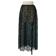 Black lace see-through skirt CHRISTIAN DIOR