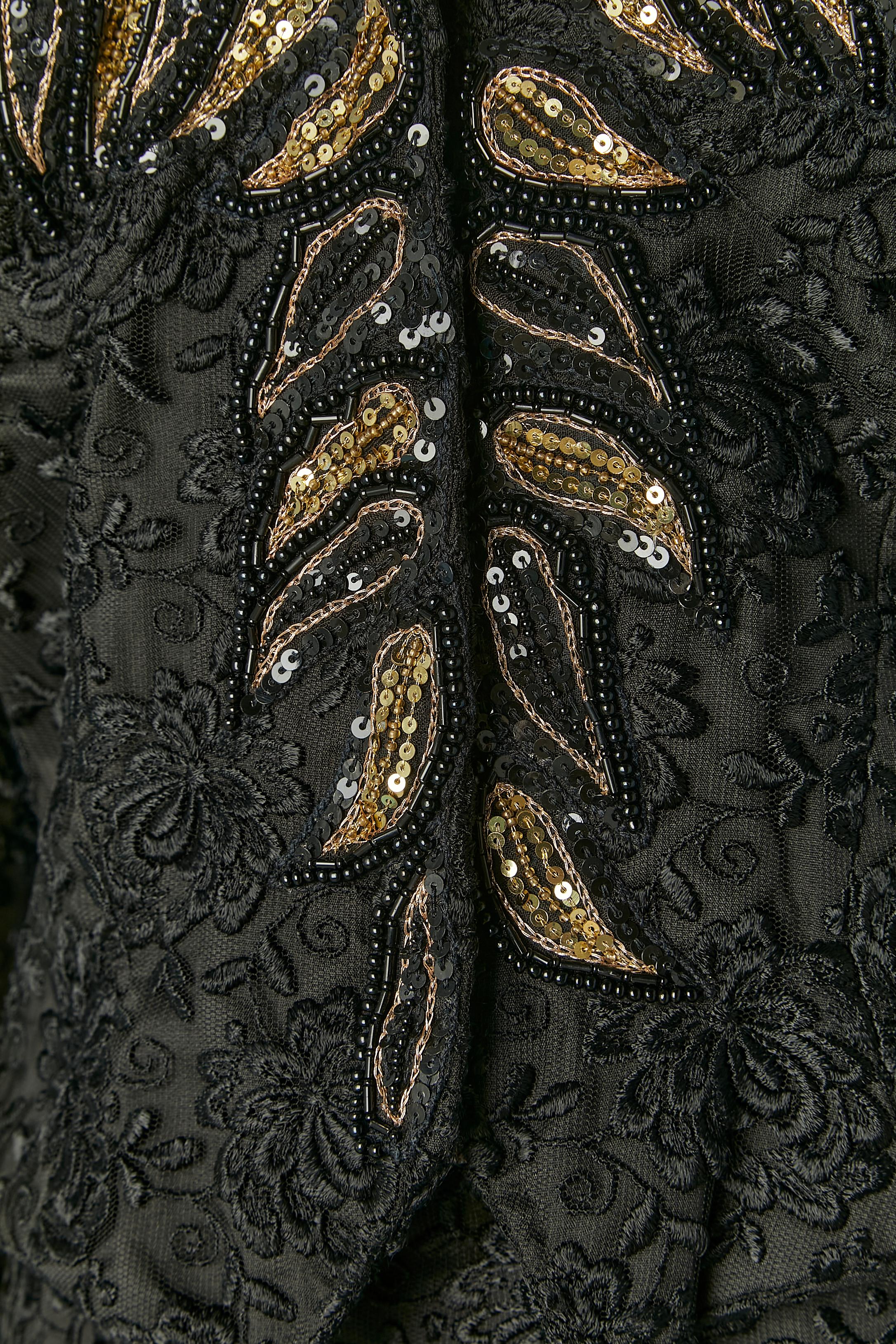 Gonna-tuta in pizzo nero con perline e paillettes sul busto Campione Zandra Rhodes In condizioni ottime in vendita a Saint-Ouen-Sur-Seine, FR
