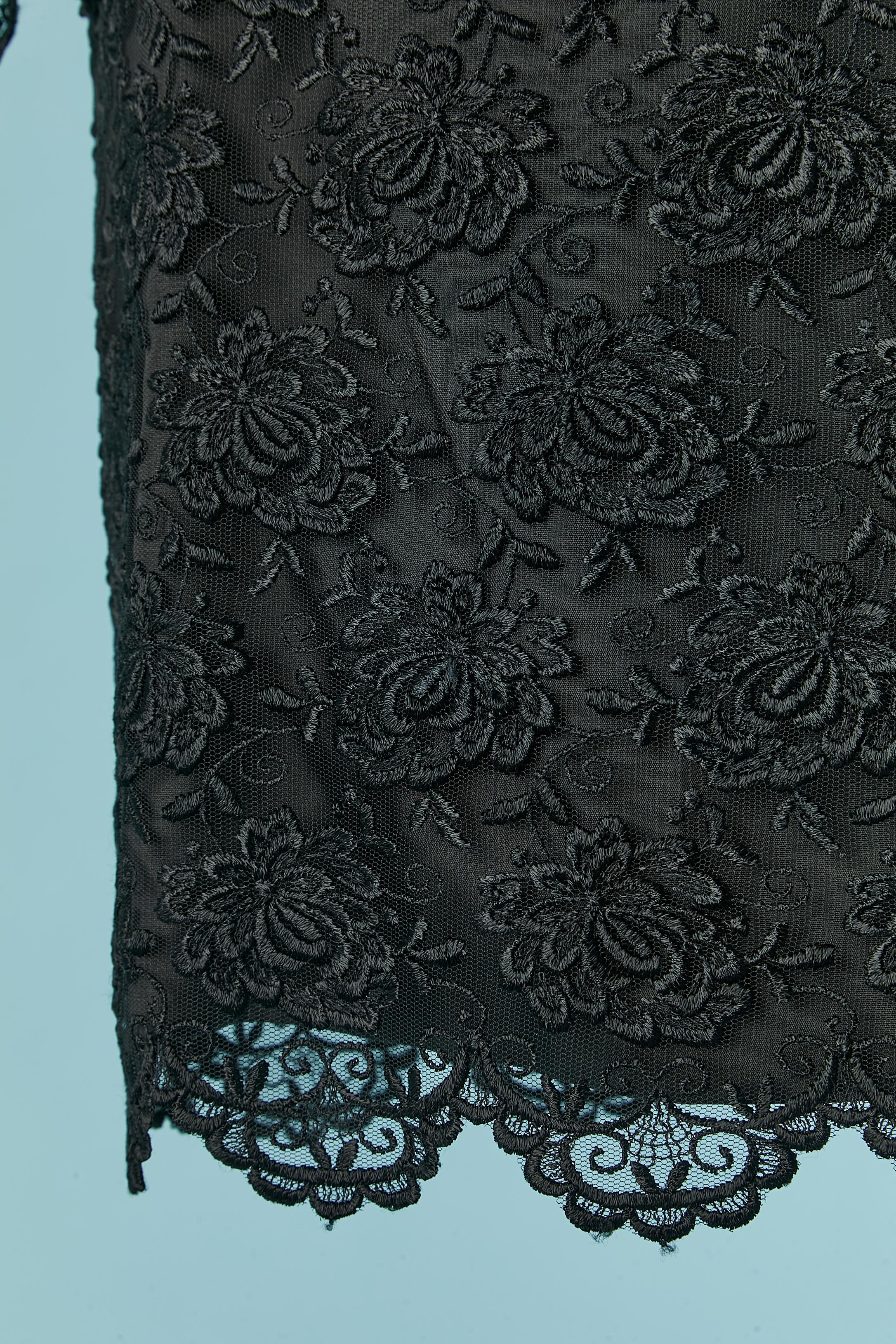Donna Gonna-tuta in pizzo nero con perline e paillettes sul busto Campione Zandra Rhodes in vendita