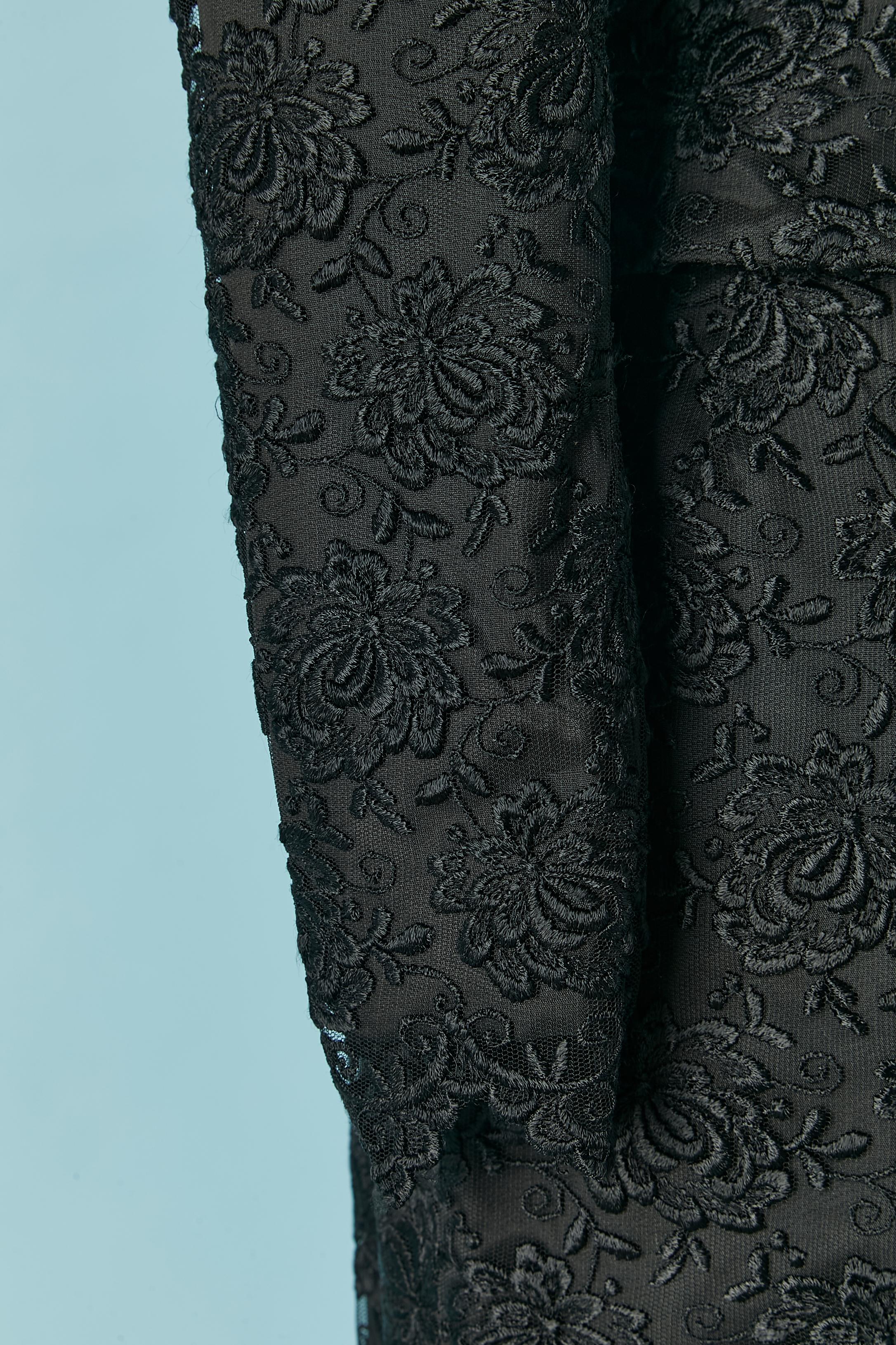 Gonna-tuta in pizzo nero con perline e paillettes sul busto Campione Zandra Rhodes in vendita 1