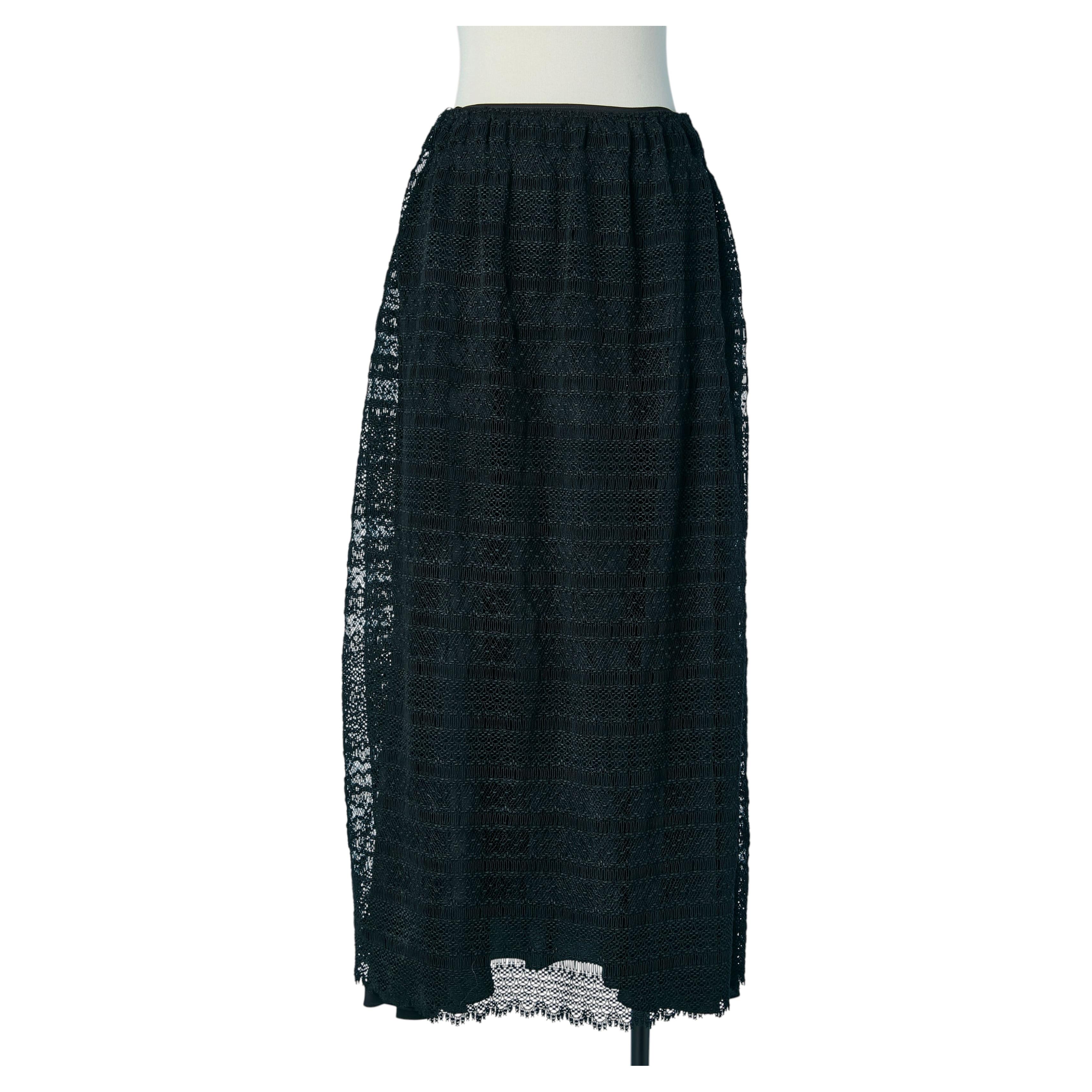 Black lace skirt with silk lining CHRISTIAN DIOR