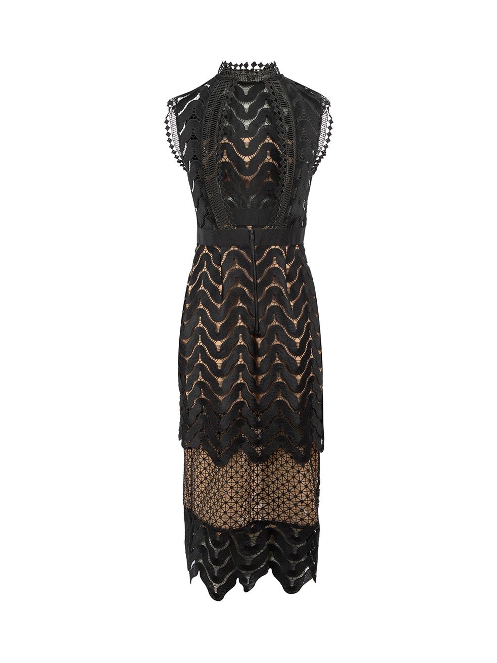 Black Lace Sleeveless Dress Size M In Good Condition In London, GB