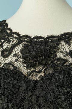 Black lace top with silk boned bustier Chanel Boutique