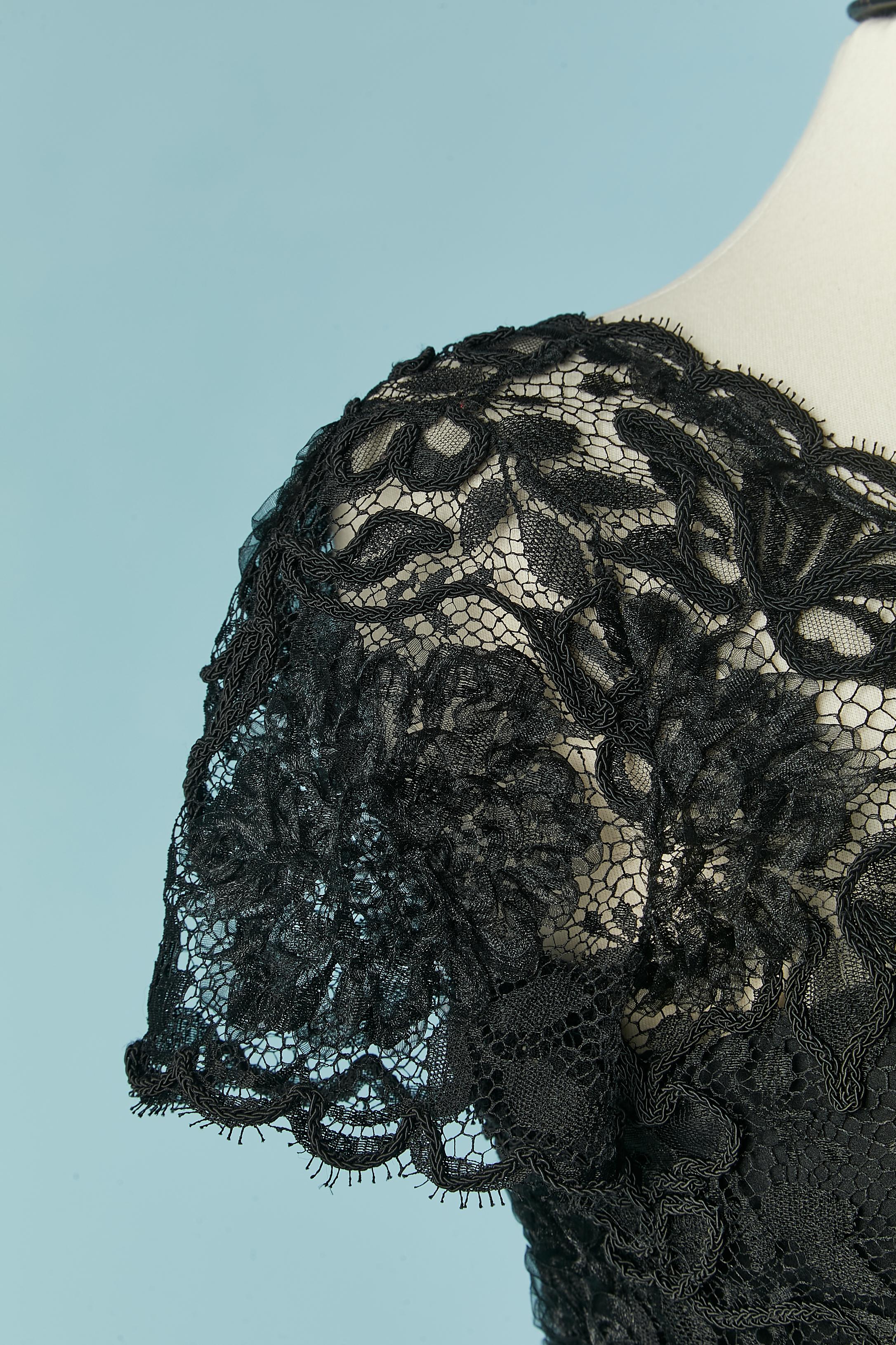 Women's Black lace top with silk boned bustier Chanel Boutique For Sale
