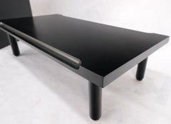 Black Lacquer 3 Louver Drawers Dresser on a "Base" 2 Pieces Cabinet Credenza