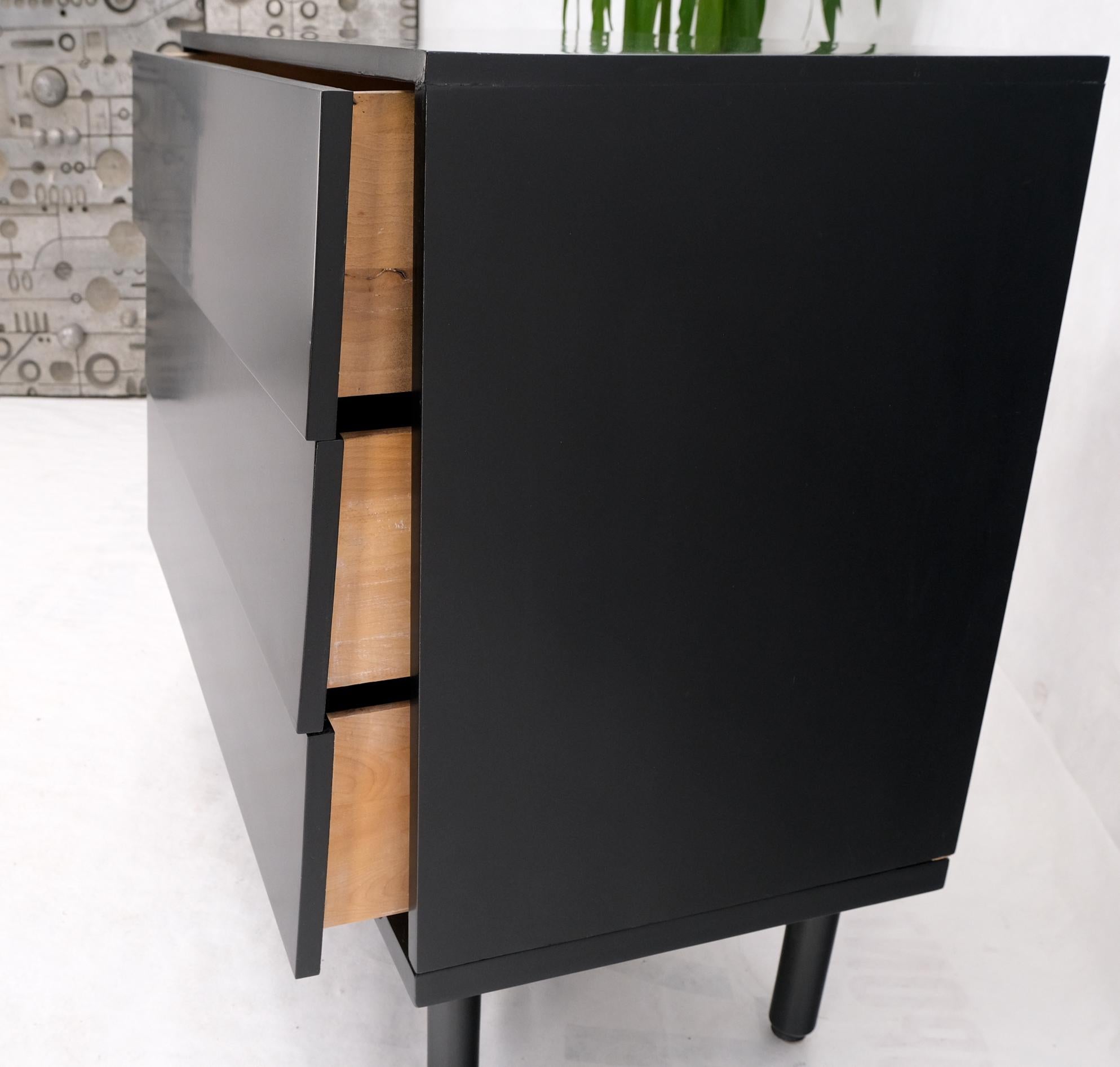 Lacquered Black Lacquer 3 Louver Drawers Dresser on a 
