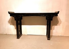 Black Lacquer Altar Table / Console Table