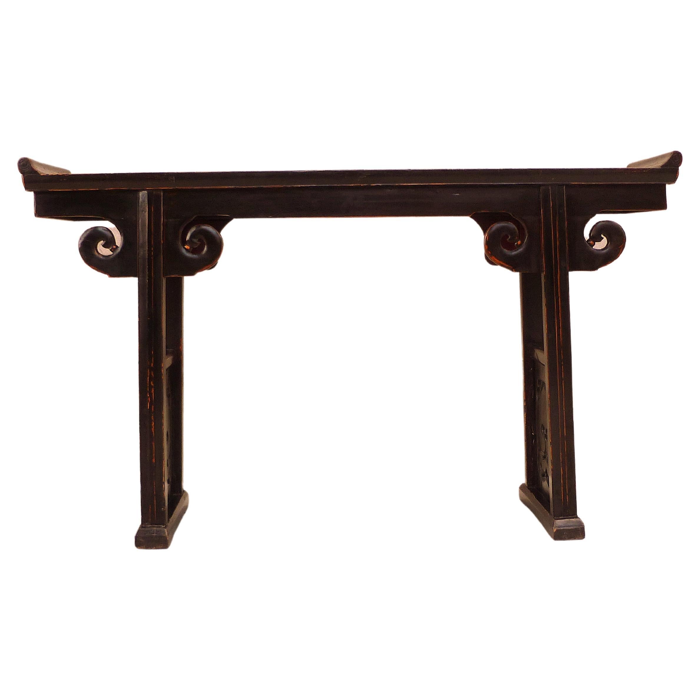 Black Lacquer Altar Table / Console Table