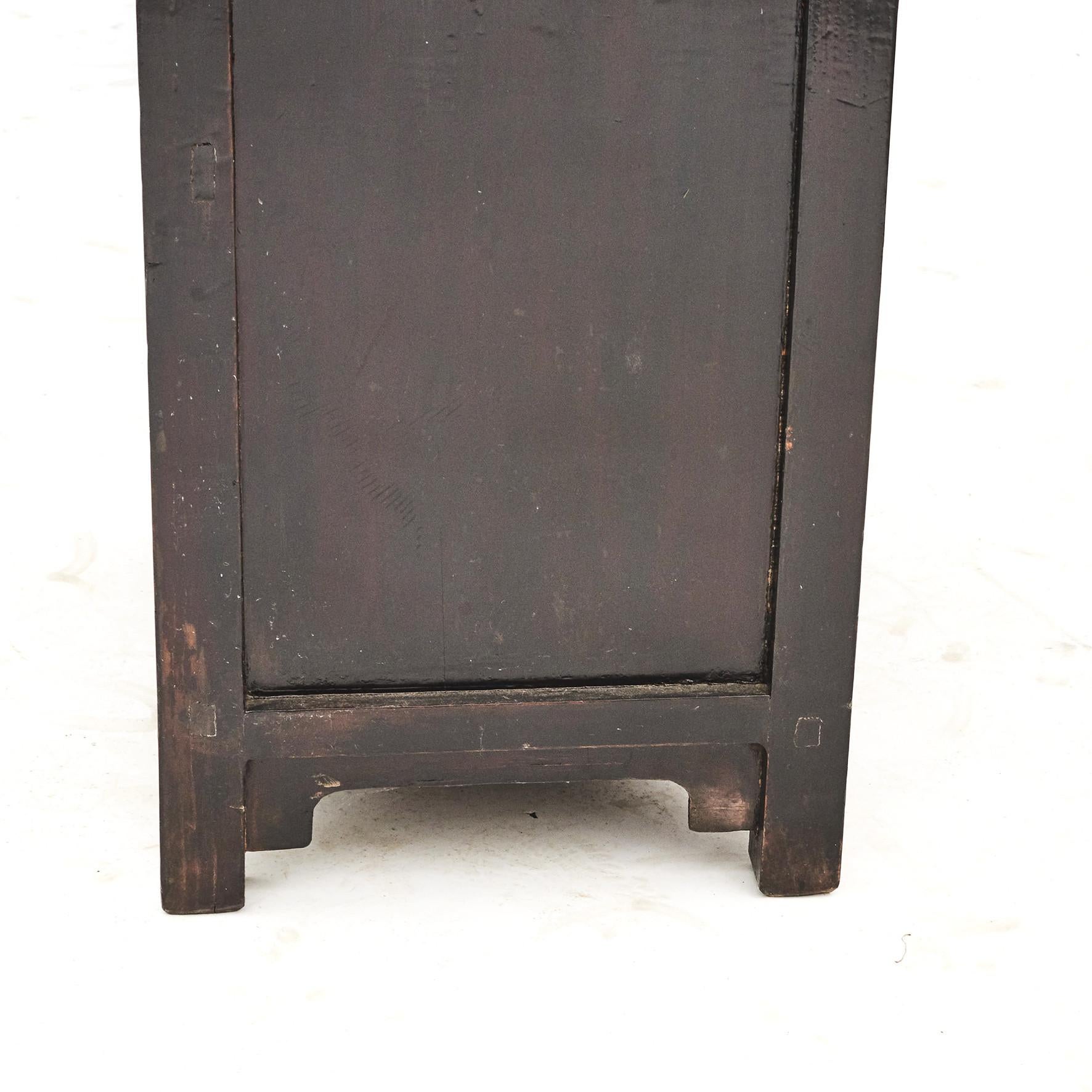Antique Black Lacquer Alter Side Table Console  6