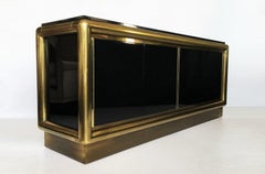 Black Lacquer and Brass Credenza/Sideboard by Mastercraft