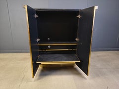 Black lacquer and marble Maison Jansen style bar, 1970s