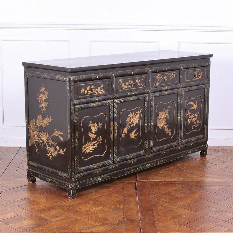 Black Lacquer Asian Sideboard at 1stDibs black lacquered sideboard