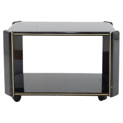 Black Lacquer Bar Cart, 1980s