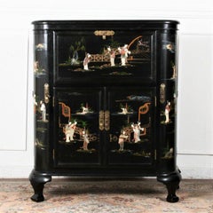 Black Lacquer Bar with Hardstone Figures