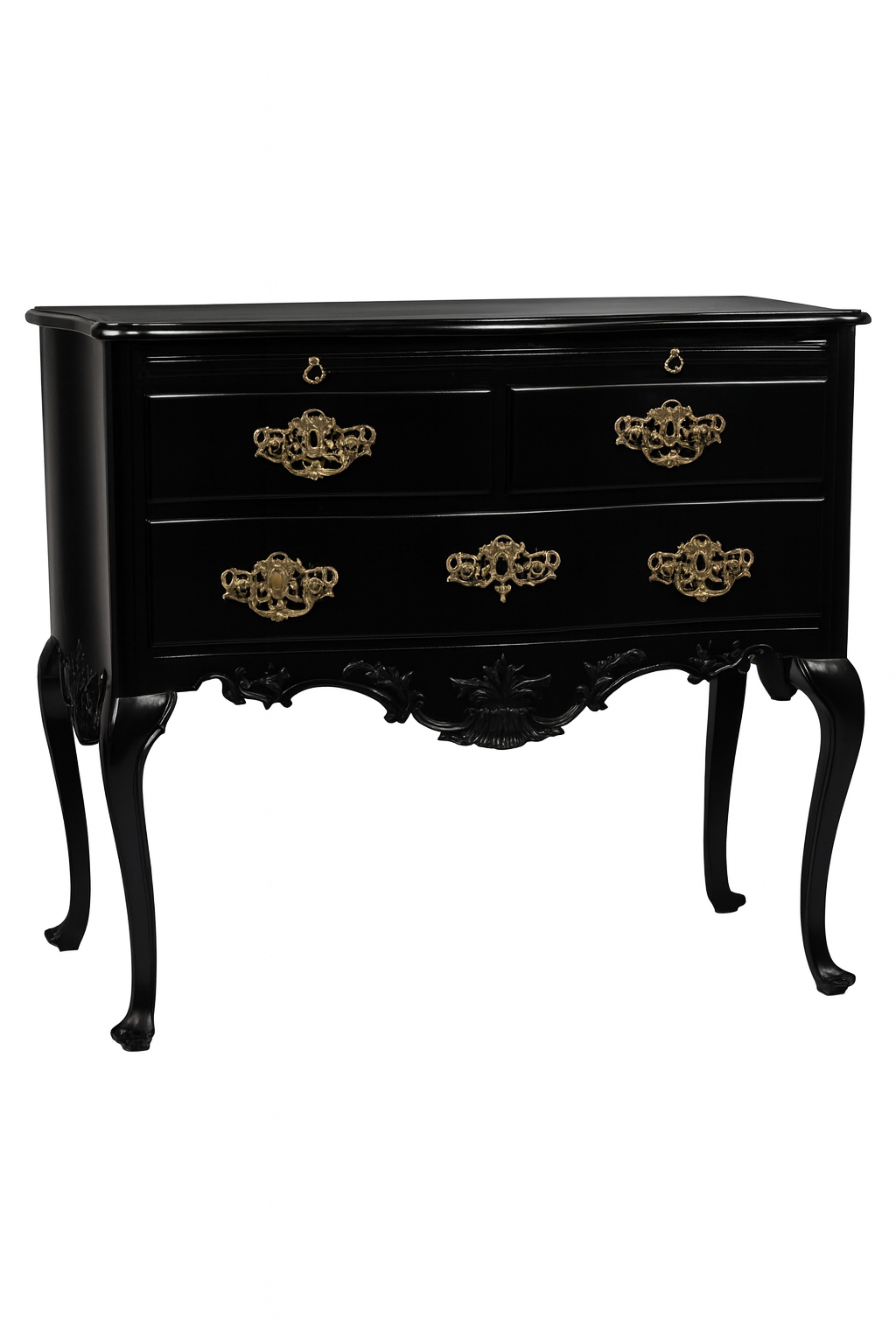Black Lacquer Baroque Commode, 18th Century en vente 1