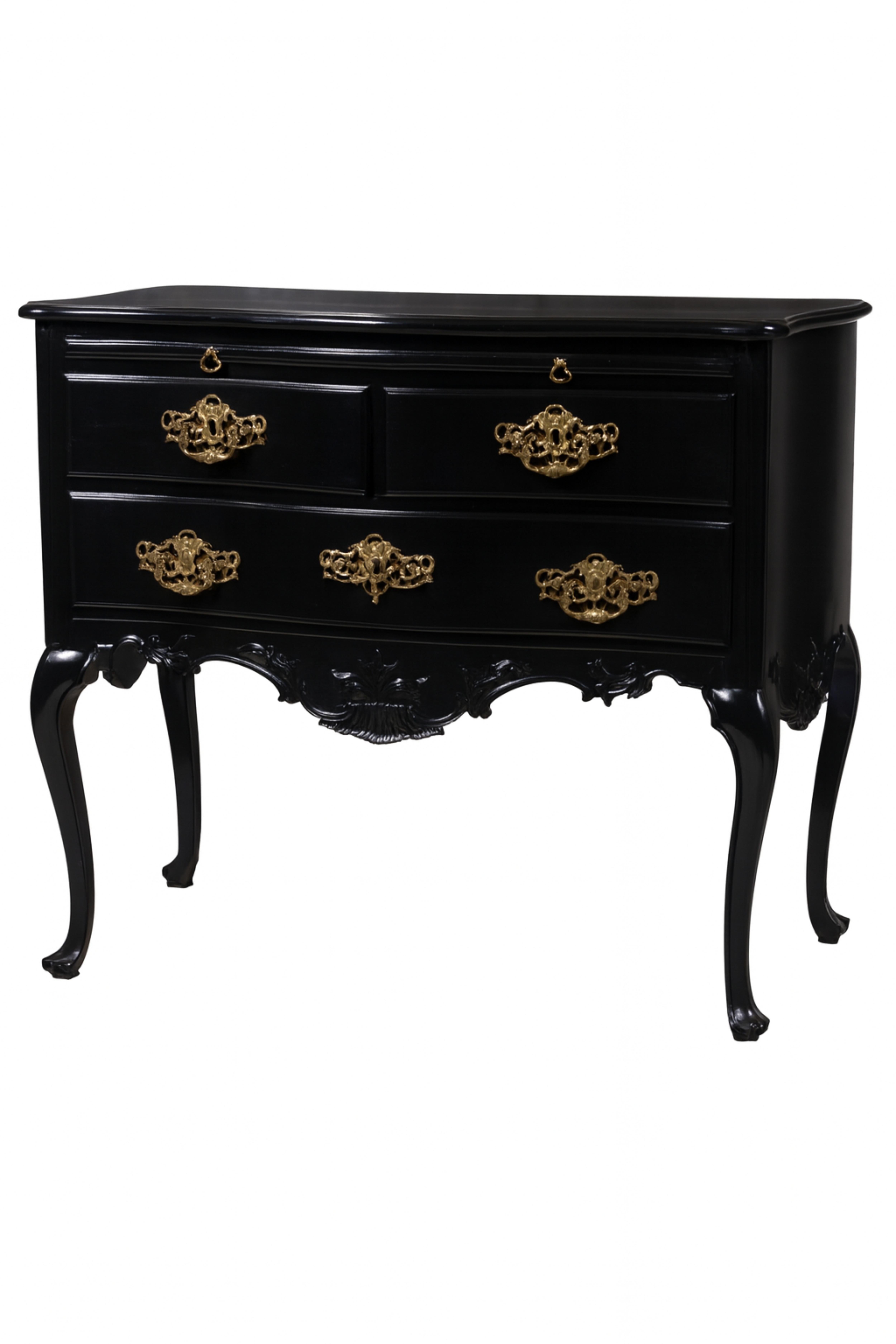 Black Lacquer Baroque Commode, 18th Century en vente 2