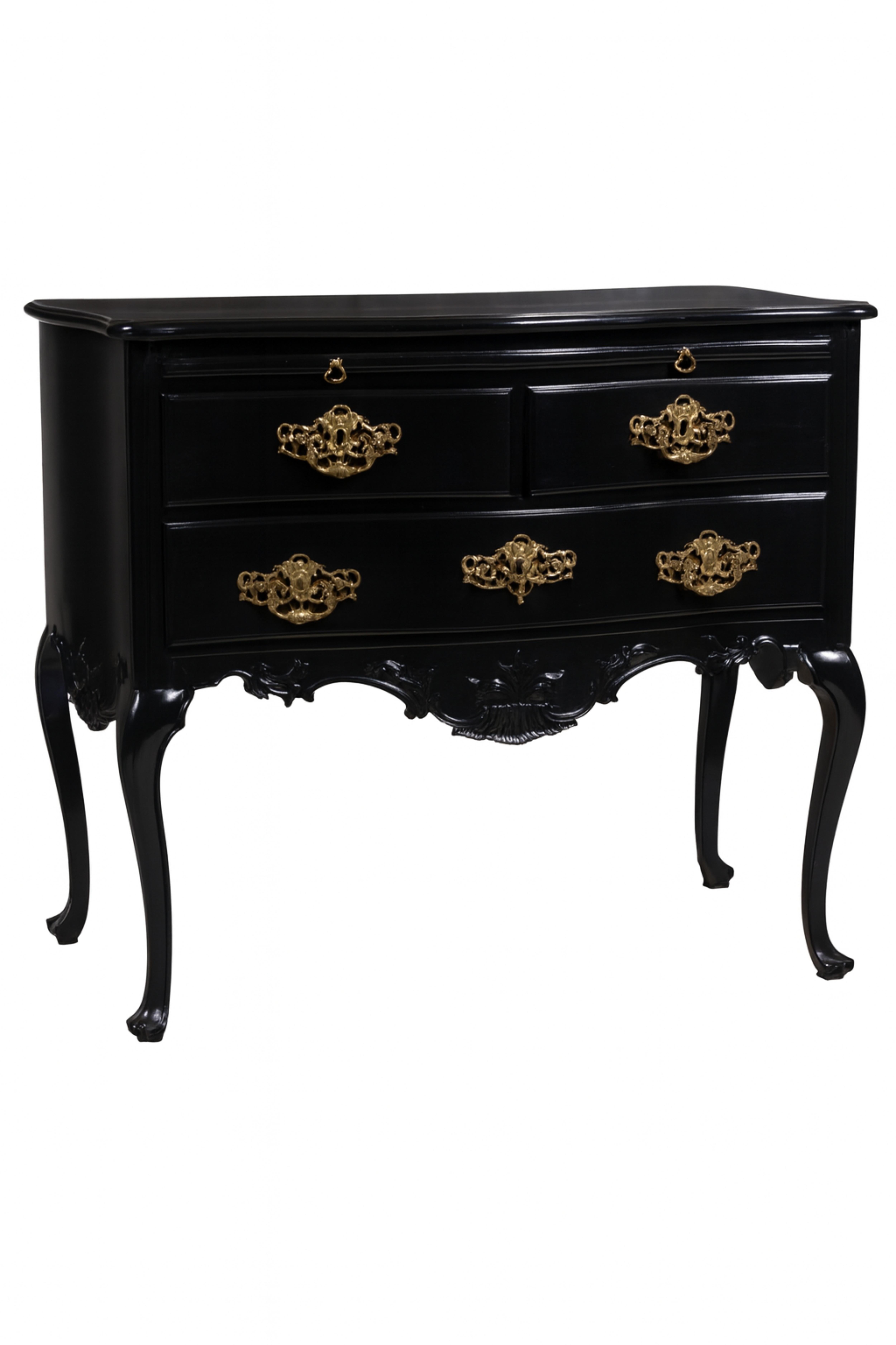 Black Lacquer Baroque Commode, 18th Century en vente 3