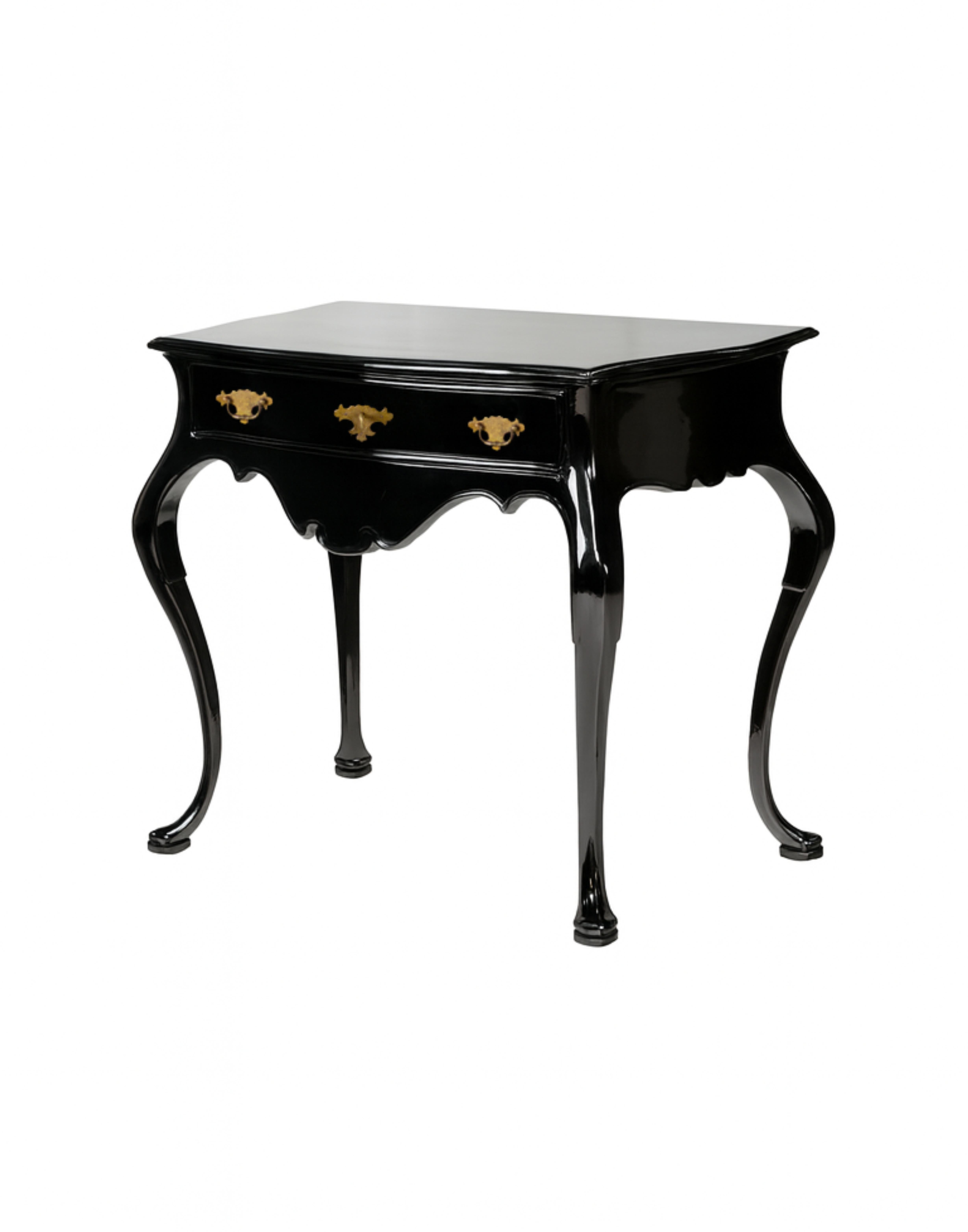 Black Lacquer Baroque Styled Commode, 19th Century For Sale 1