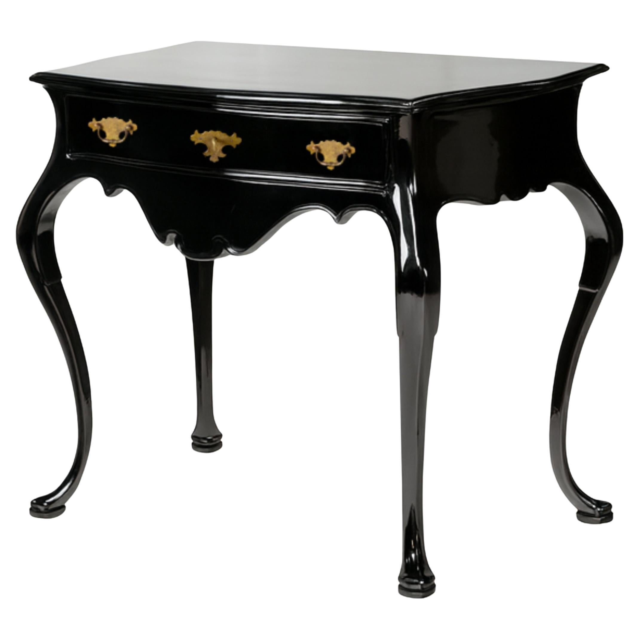 Black Lacquer Baroque Styled Commode, 19th Century For Sale
