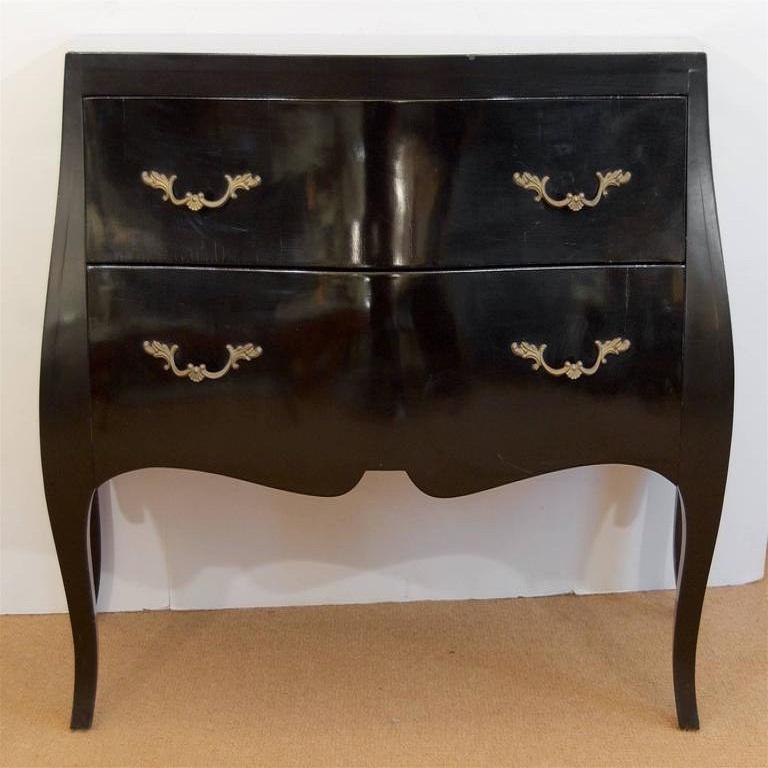 Black Lacquer Bombé Chest For Sale at 1stDibs