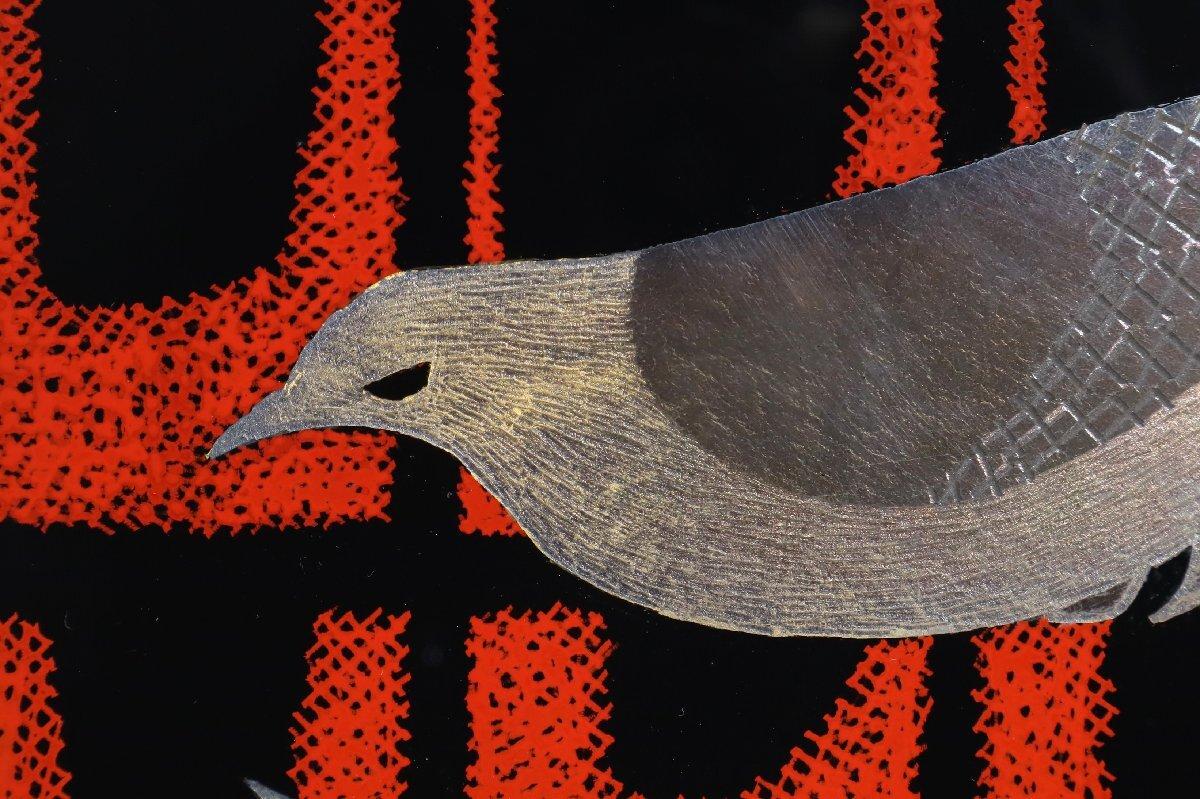 Black Lacquer Box with Silver Birds by Hiroshi Mimura (1921–1975), Japan, Showa For Sale 9