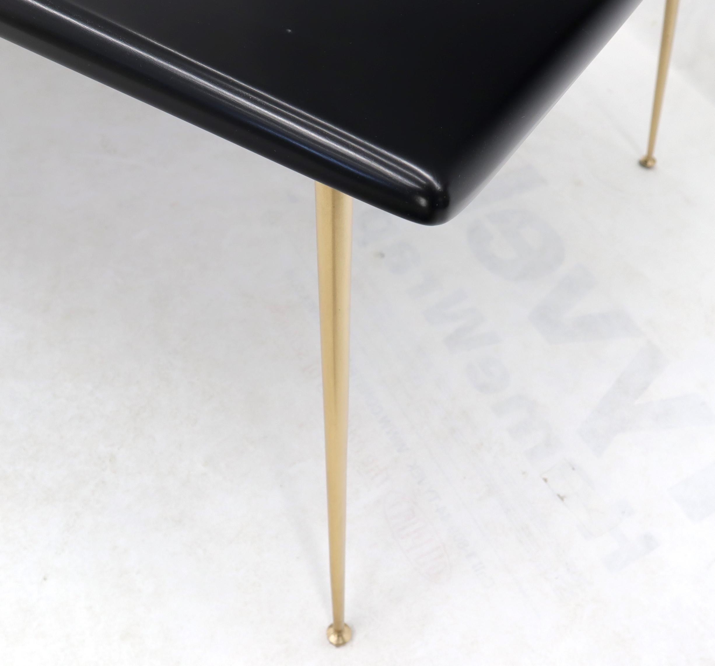 Black Lacquer Brass Legs Gibbings Dining Table with 1 Extensions Board For Sale 5