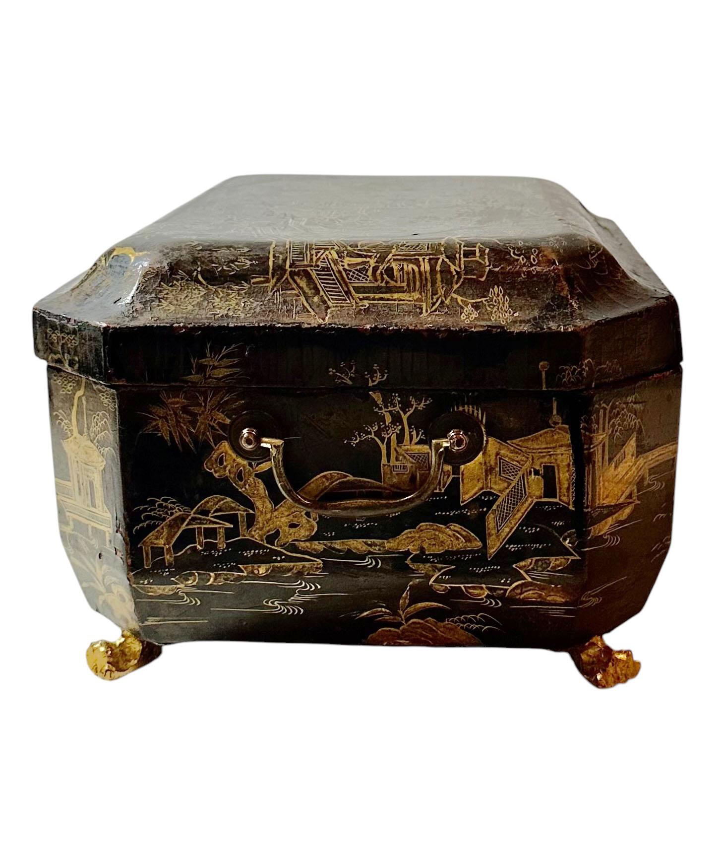 Caja de trabajo china de exportación lacada en negro Madera en venta