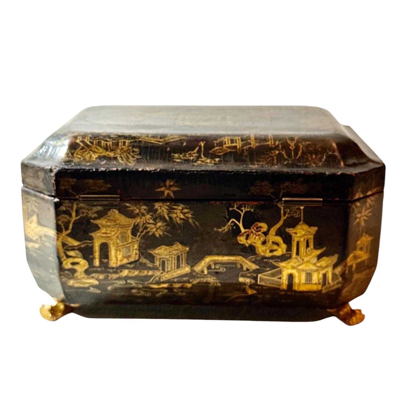 Caja de trabajo china de exportación lacada en negro en venta 2