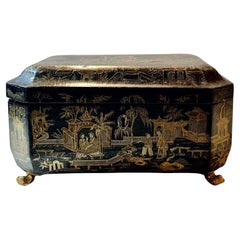Black Lacquer Chinese Export Work Box