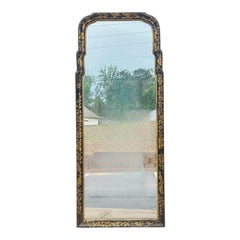 Black Lacquer Chinoiserie Georgian Style Wall Mirror Att. To Friedman Bros.