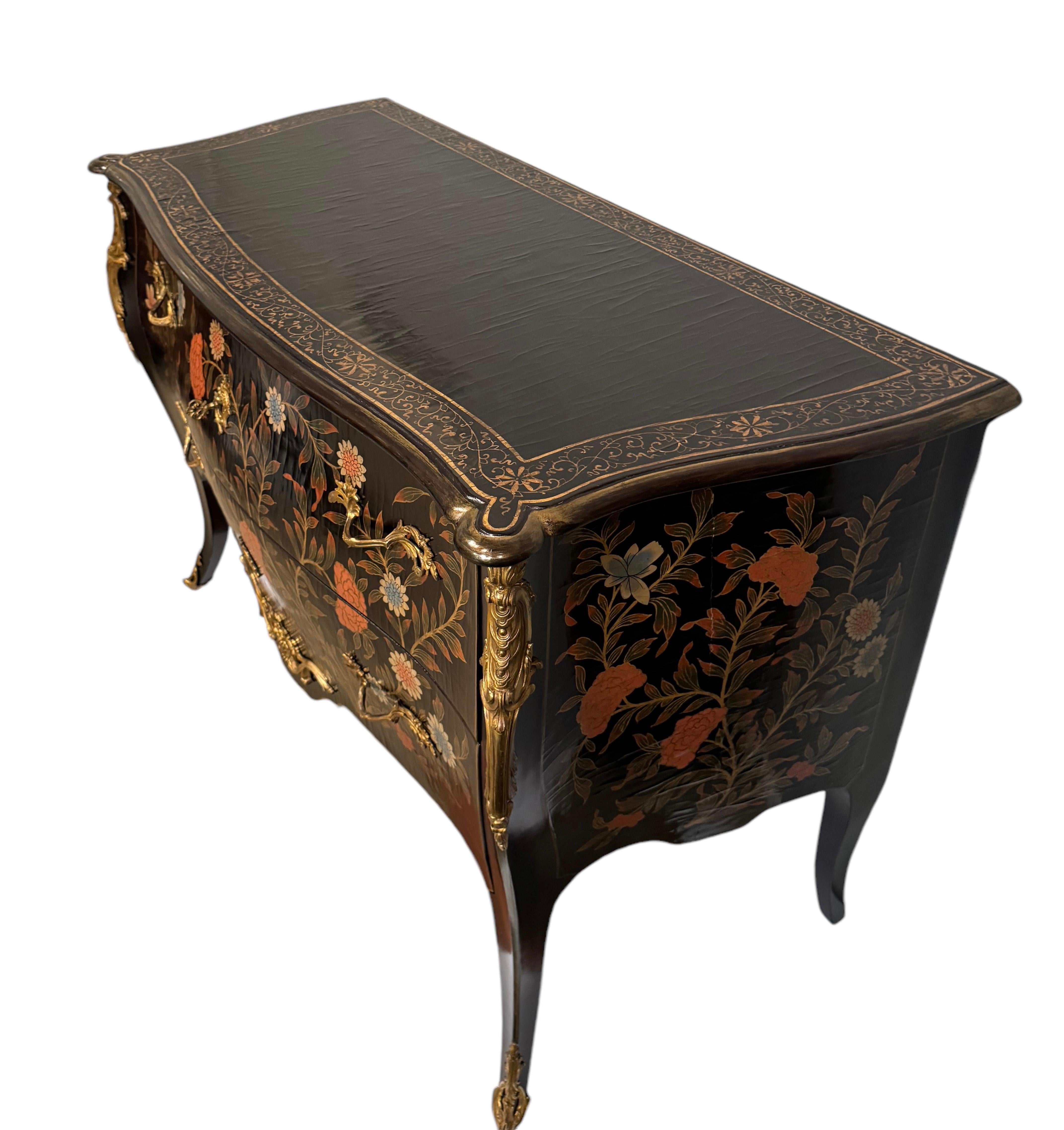 Commode in lacca nera (20° secolo) in vendita 2