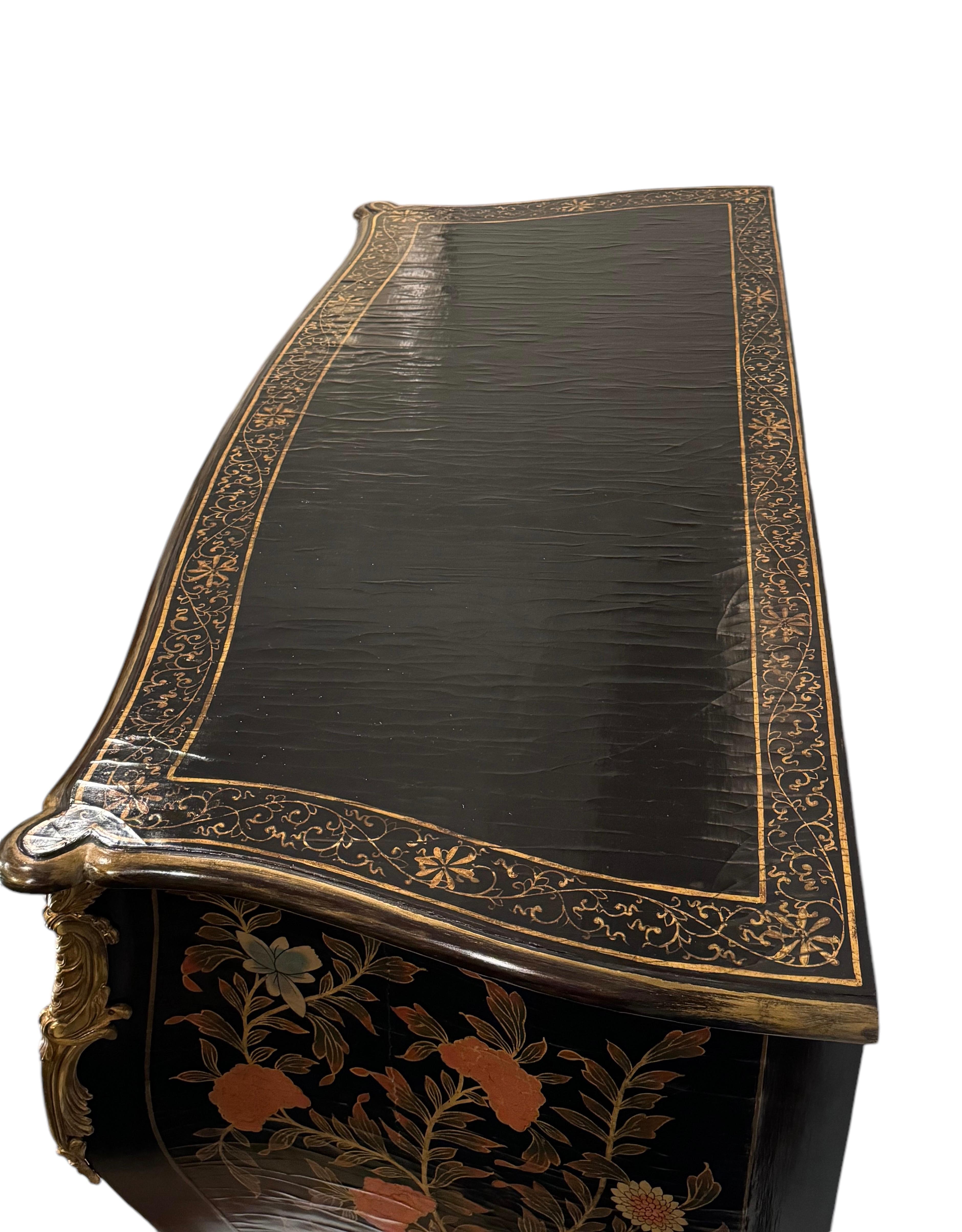 Commode in lacca nera (20° secolo) in vendita 4
