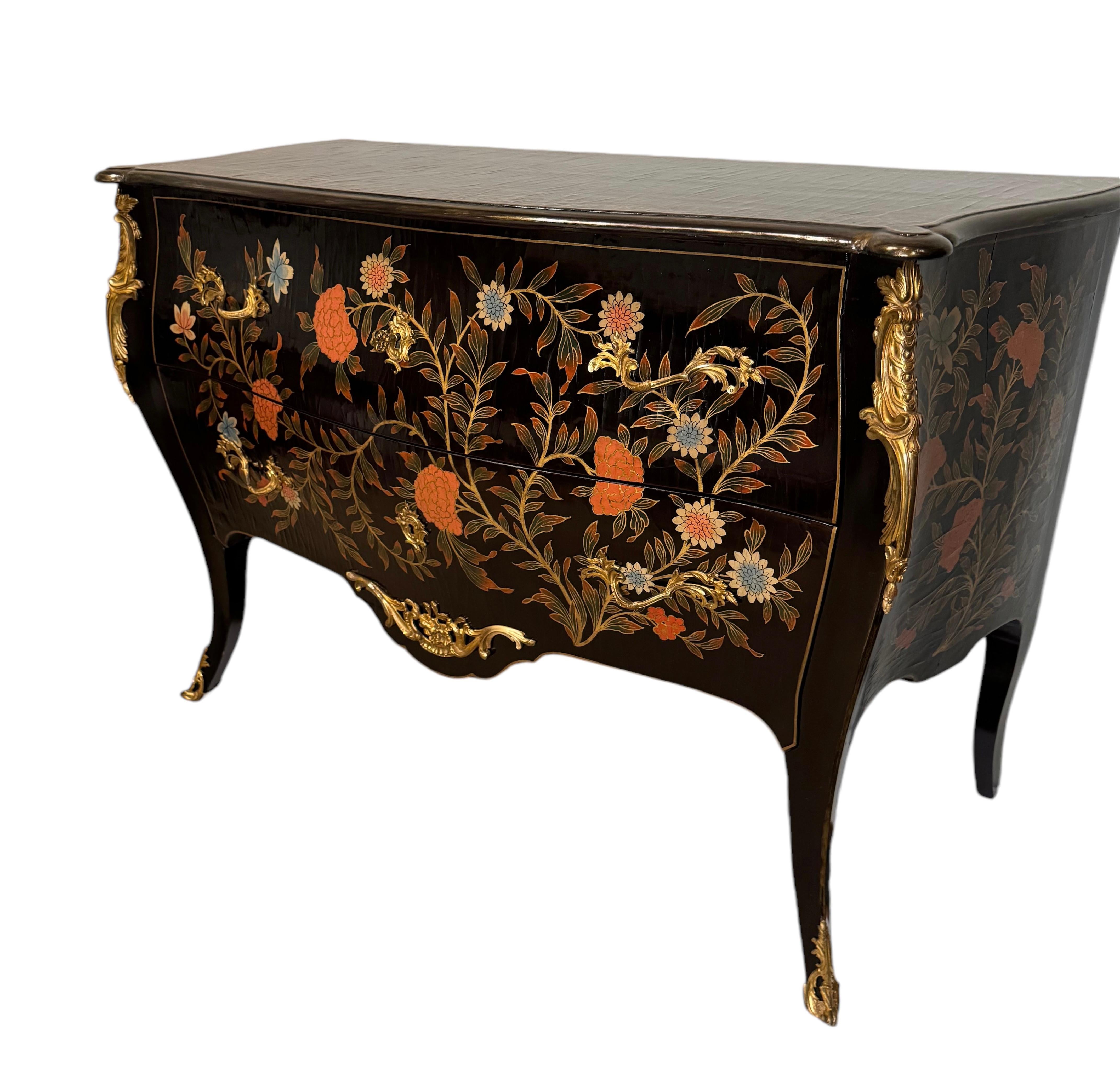 Commode in lacca nera (20° secolo) in vendita 5