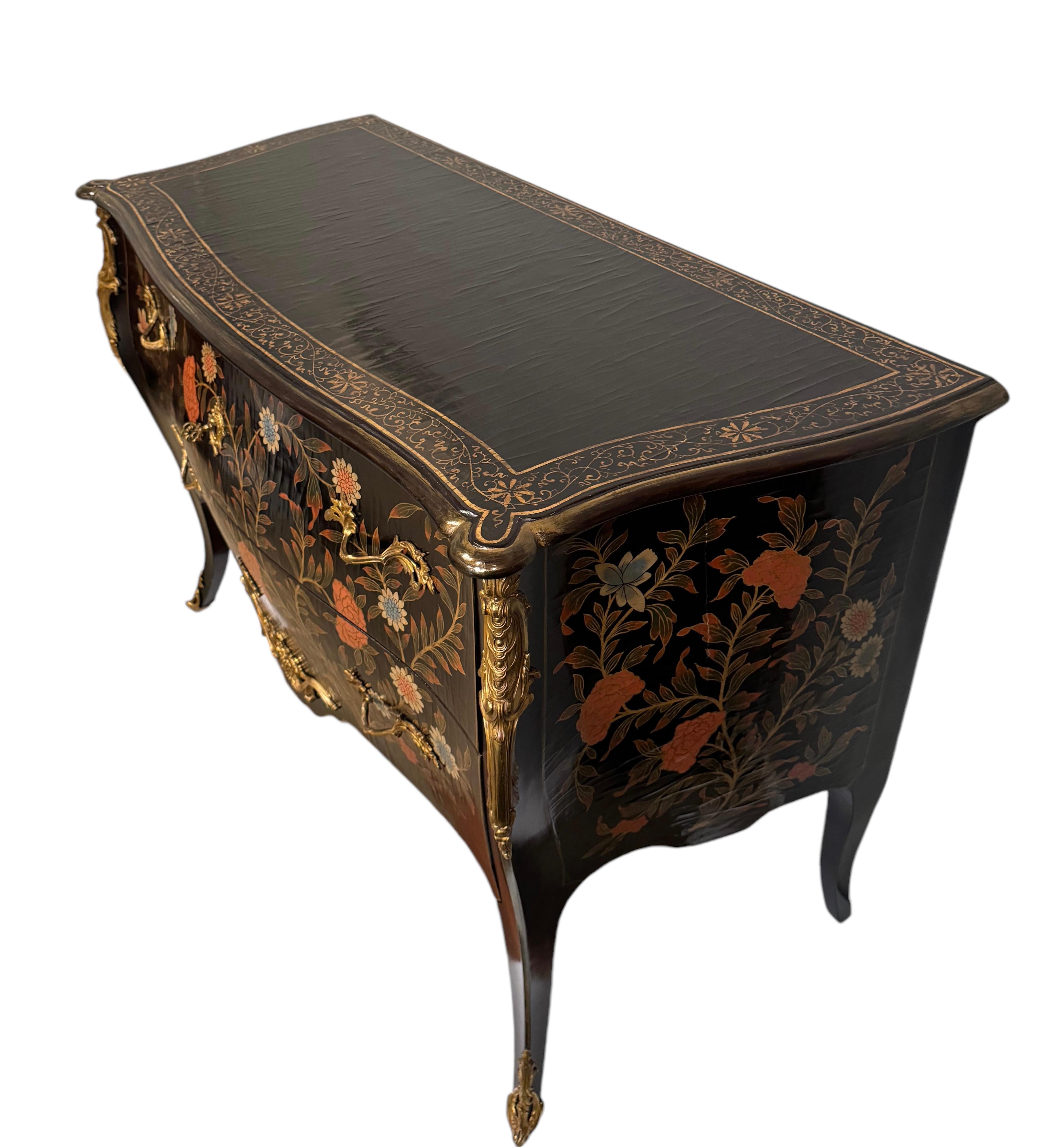 Commode in lacca nera (20° secolo) in vendita 6